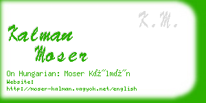 kalman moser business card